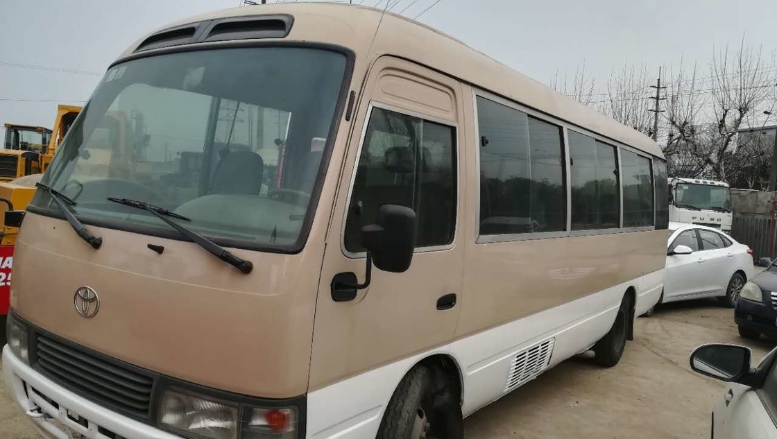 7.50R16 Tyre Second Hand Toyota Coaster Bus 30 Seater With 6 Engine