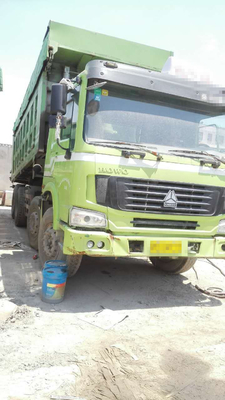 4x8 Drive Wheel Second Hand Dump Truck Howo Green Color Big Bucket Working Trucks