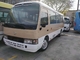 LHD Steering Drive Used Toyota Coaster Bus  brown color Leather Seat 23 - 30 Seats Bus 7.50R16 Tyre Optional Color